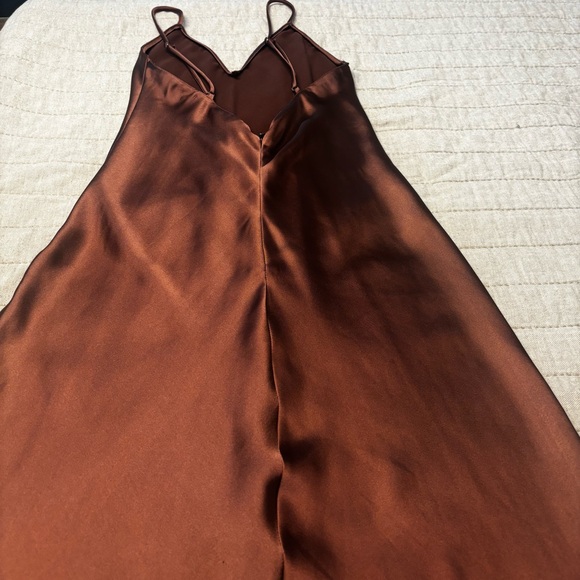 Zara Copper Satin Dress. Size XS. - Picture 8 of 11